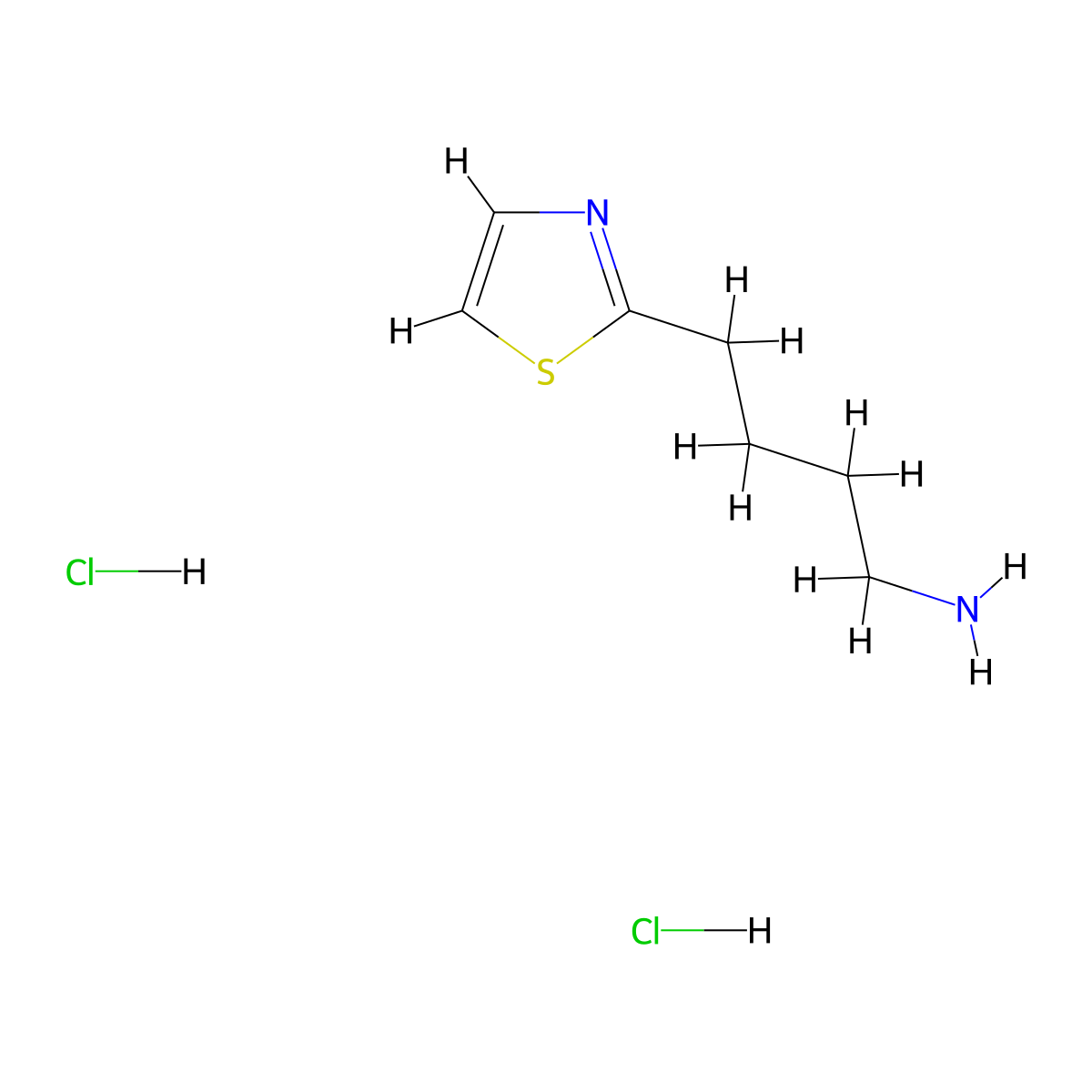4-(1,3-Thiazol-2-yl)butan-1-amine dihydrochloride molecular structure, CAS 1251924-01-2