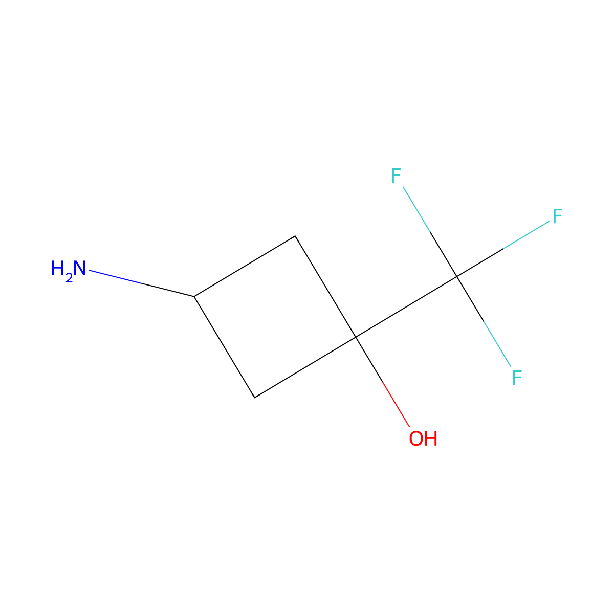 3-Amino-1-(trifluoromethyl)cyclobutan-1-ol molecular structure, CAS 1251924-07-8