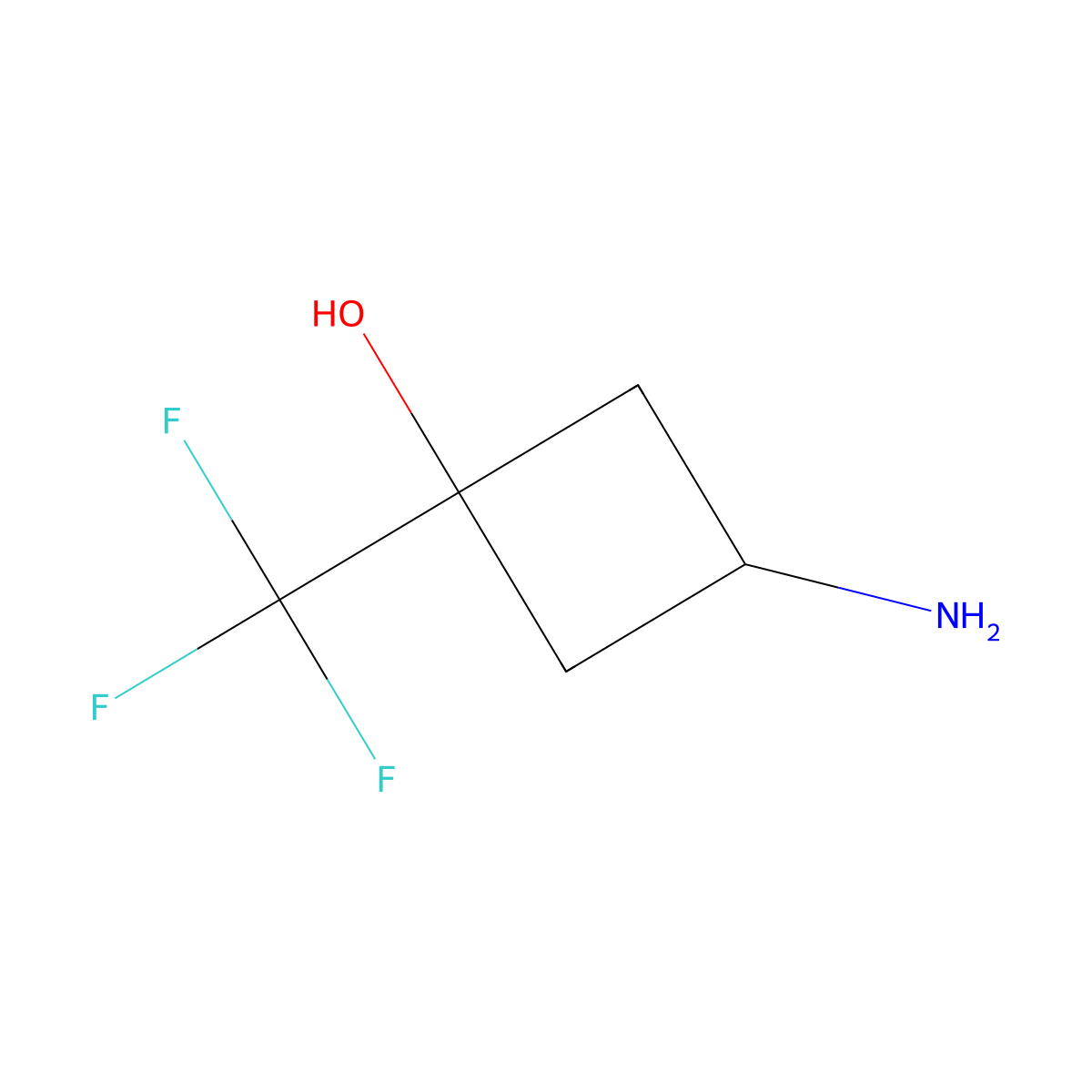 3-Amino-1-(trifluoromethyl)cyclobutan-1-ol molecular structure, CAS 1251924-07-8