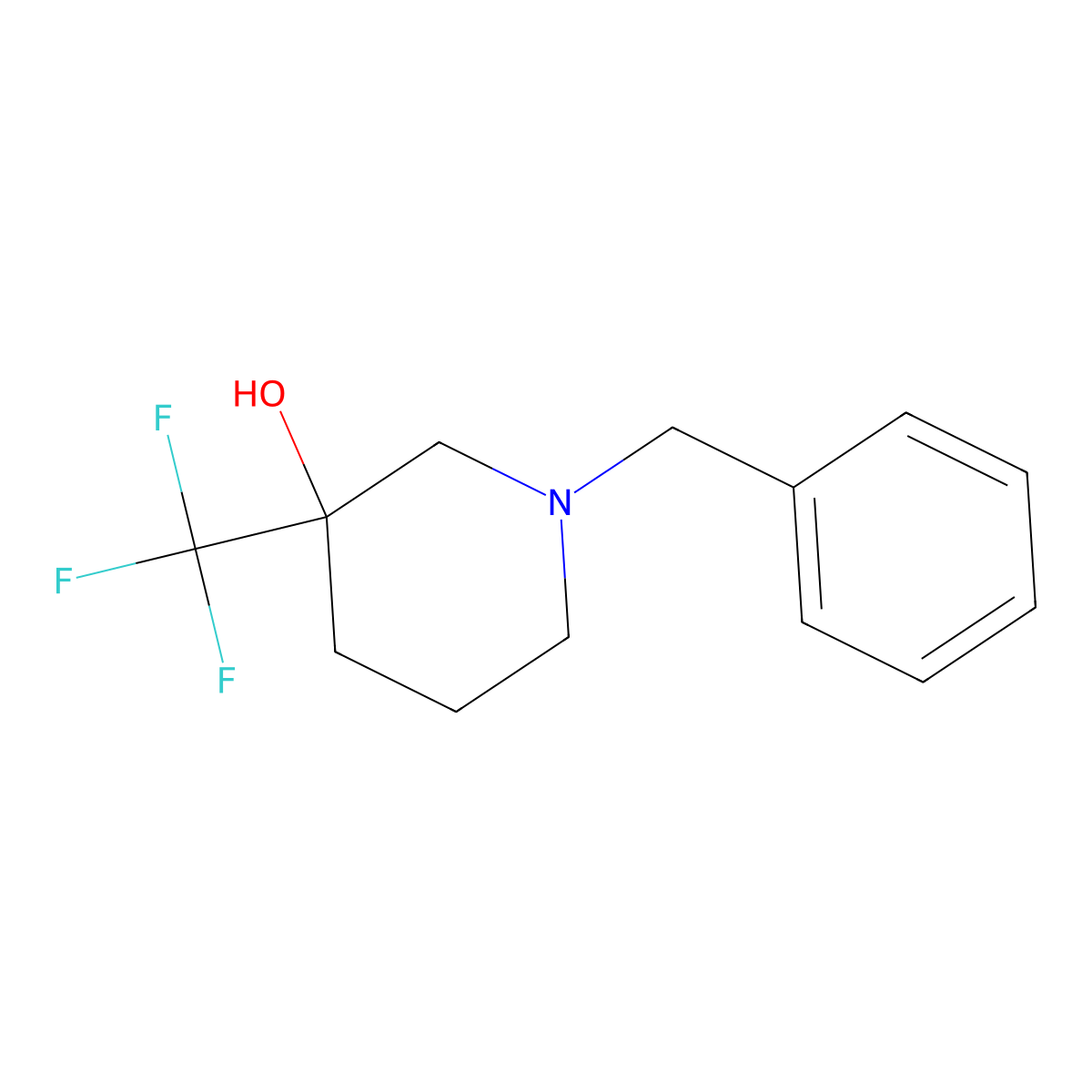 1-Benzyl-3-(trifluoromethyl)piperidin-3-ol molecular structure, CAS 1251924-09-0