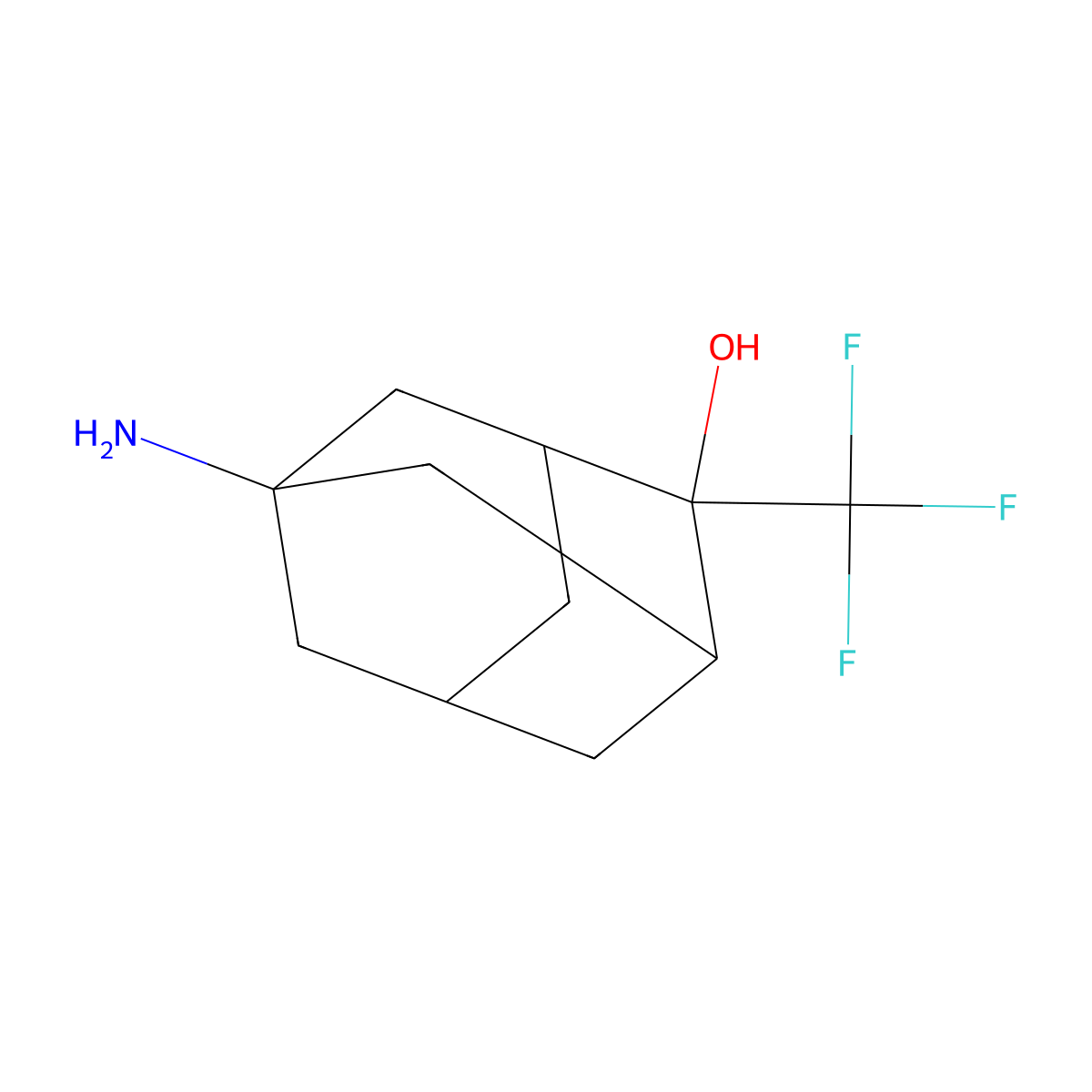 5-Amino-2-(trifluoromethyl)adamantan-2-ol molecular structure, CAS 1251924-11-4