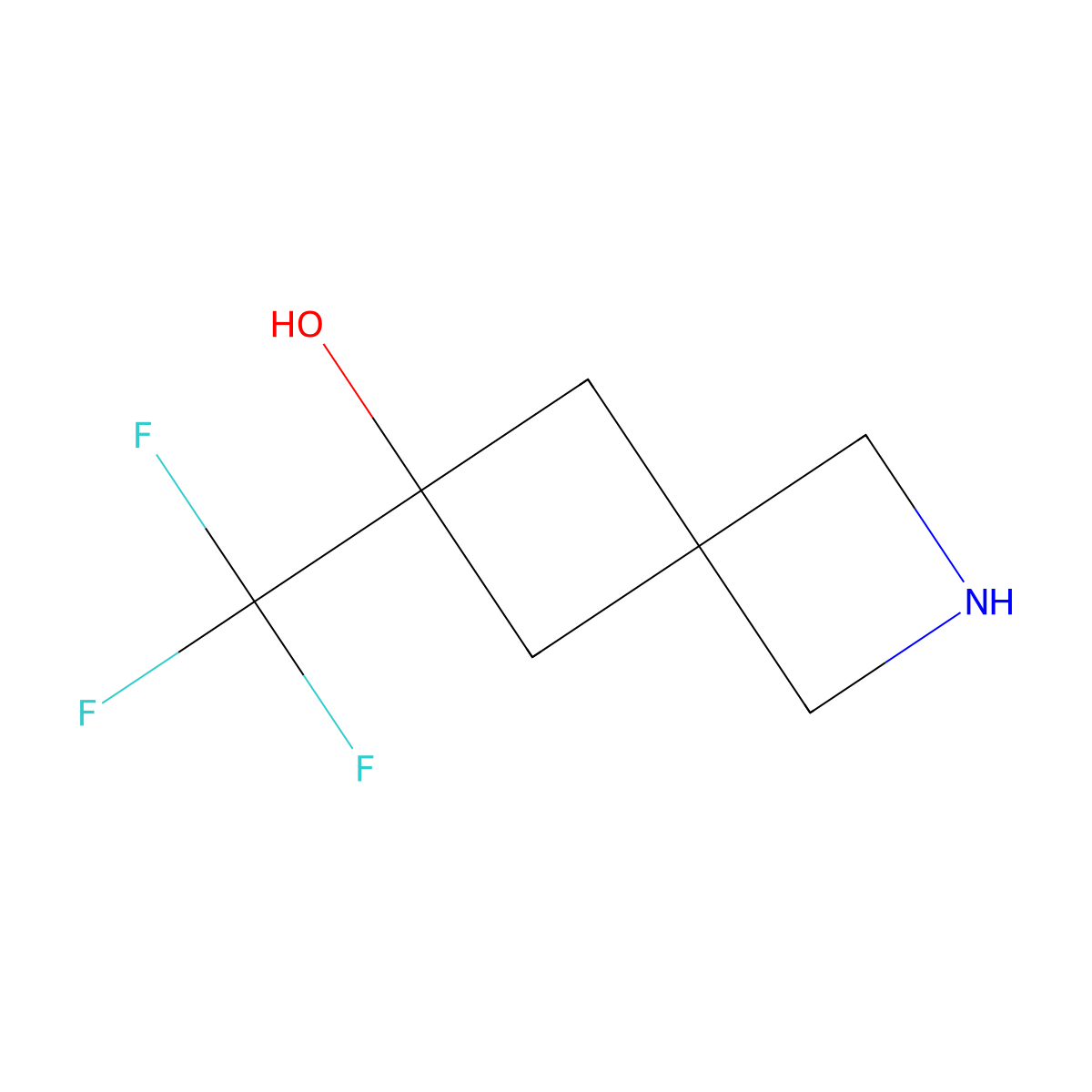 6-(Trifluoromethyl)-2-azaspiro[3.3]heptan-6-ol molecular structure, CAS 1251924-12-5