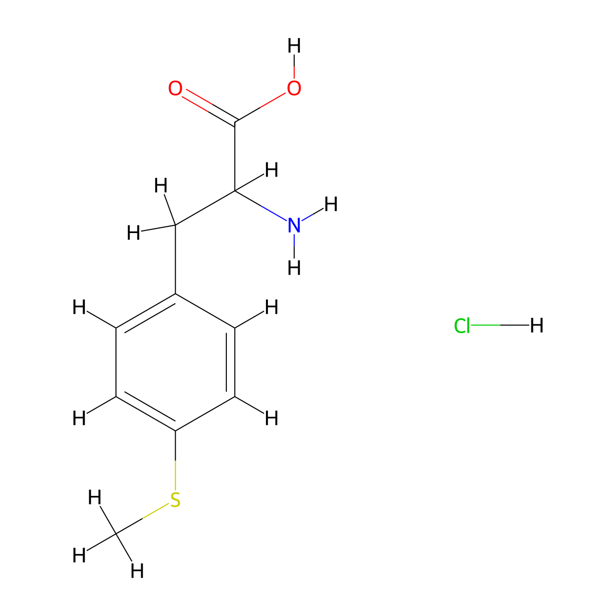 2-Amino-3-(4-(methylsulfanyl)phenyl)propanoic acid hydrochloride molecular structure, CAS 1251924-17-0
