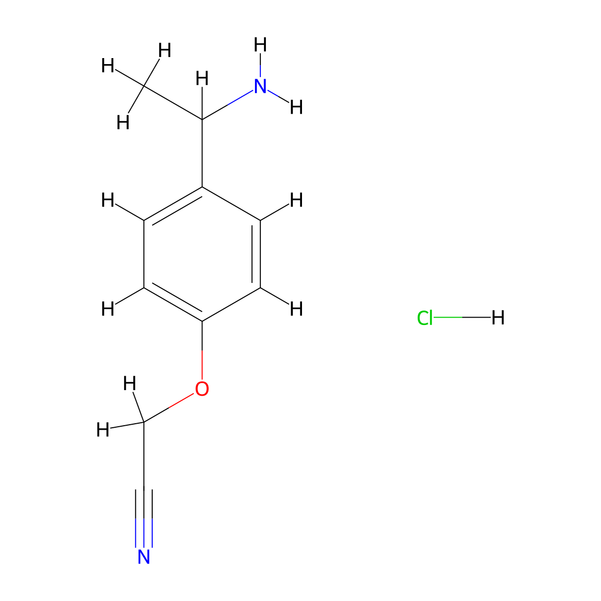 2-[4-(1-Aminoethyl)phenoxy]acetonitrile hydrochloride molecular structure, CAS 1251924-23-8