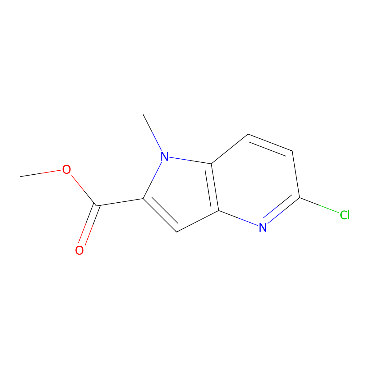 methyl 5-chloro-1-methyl-1H-pyrrolo[3,2-b]pyridine-2-carboxylate molecular structure, CAS 1251924-26-1