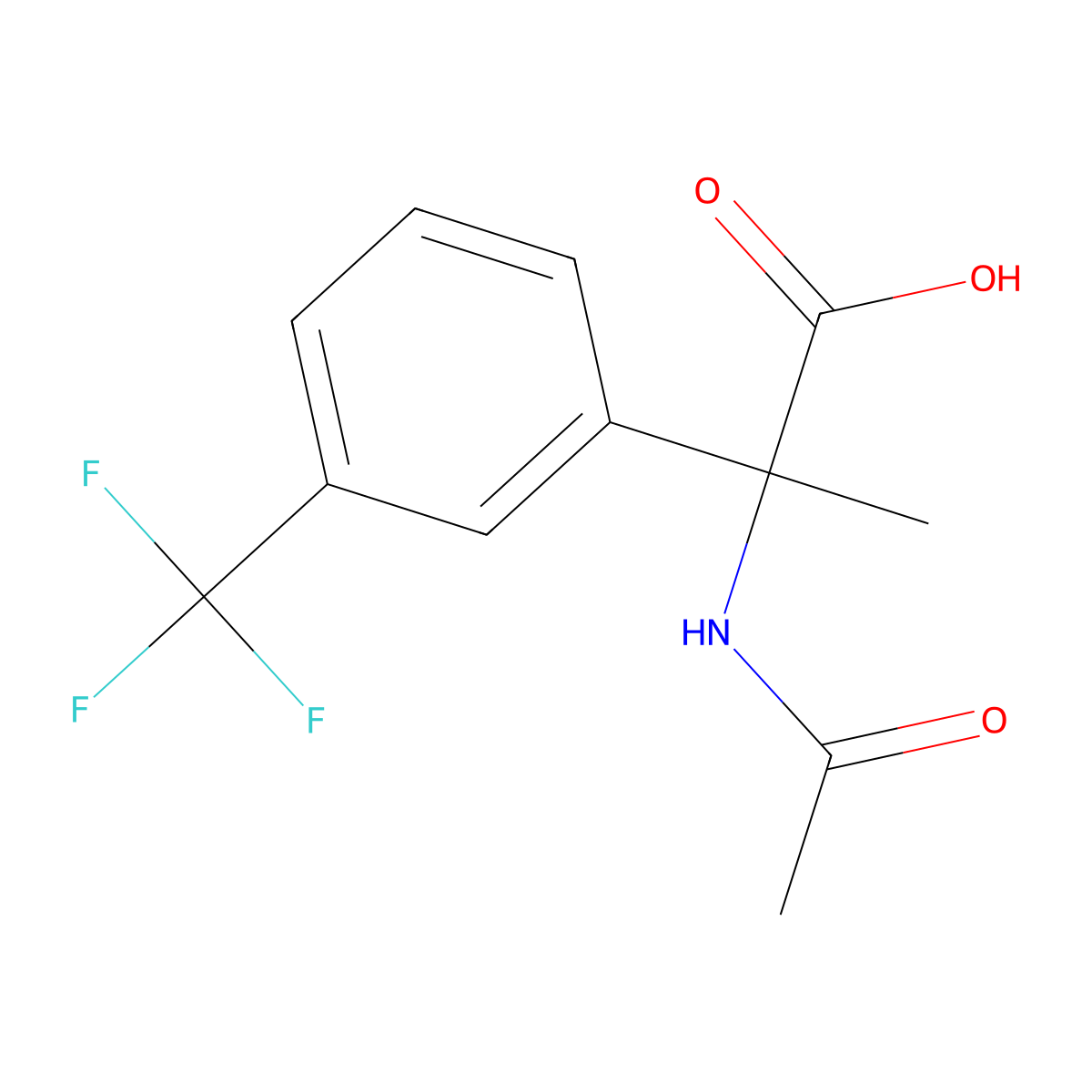 2-Acetamido-2-[3-(trifluoromethyl)phenyl]propanoic acid molecular structure, CAS 1251924-28-3