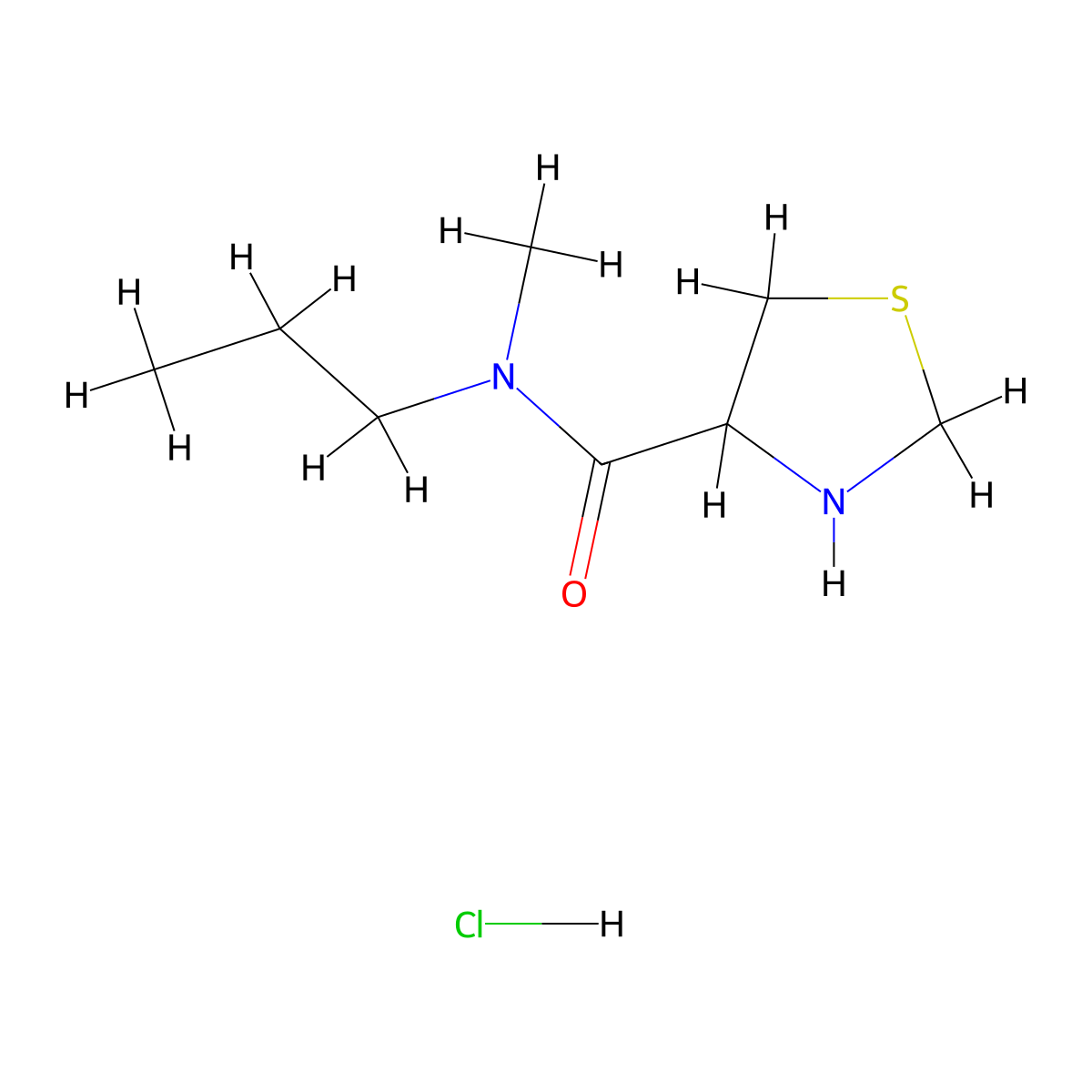 N-methyl-N-propyl-1,3-thiazolidine-4-carboxamide hydrochloride molecular structure, CAS 1251924-29-4