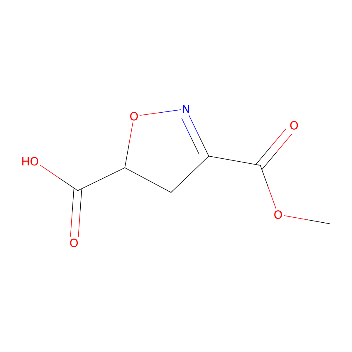 3-(Methoxycarbonyl)-4,5-dihydro-1,2-oxazole-5-carboxylic acid molecular structure, CAS 1251924-30-7