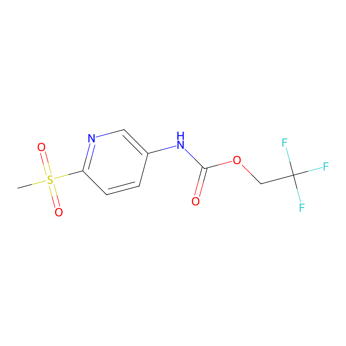 2,2,2-trifluoroethyl N-(6-methanesulfonylpyridin-3-yl)carbamate molecular structure, CAS 1251924-34-1