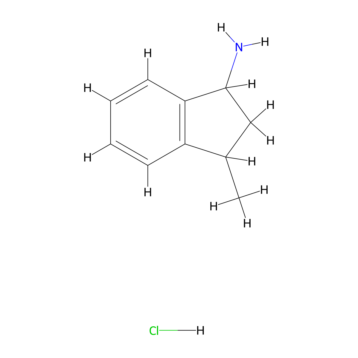 3-methyl-2,3-dihydro-1H-inden-1-amine hydrochloride molecular structure, CAS 1251924-40-9