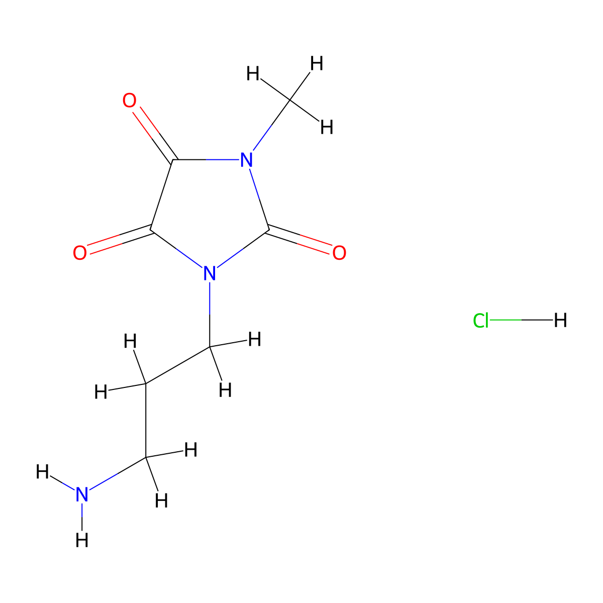 1-(3-Aminopropyl)-3-methylimidazolidine-2,4,5-trione hydrochloride molecular structure, CAS 1251924-43-2