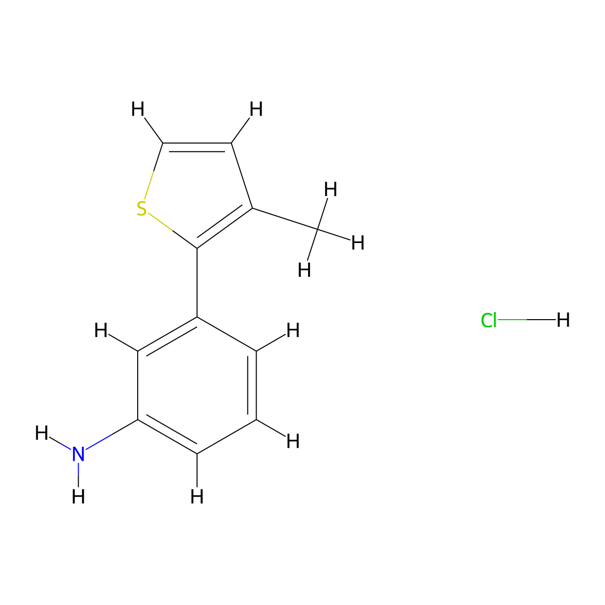 3-(3-Methylthiophen-2-yl)aniline hydrochloride molecular structure, CAS 1251924-44-3