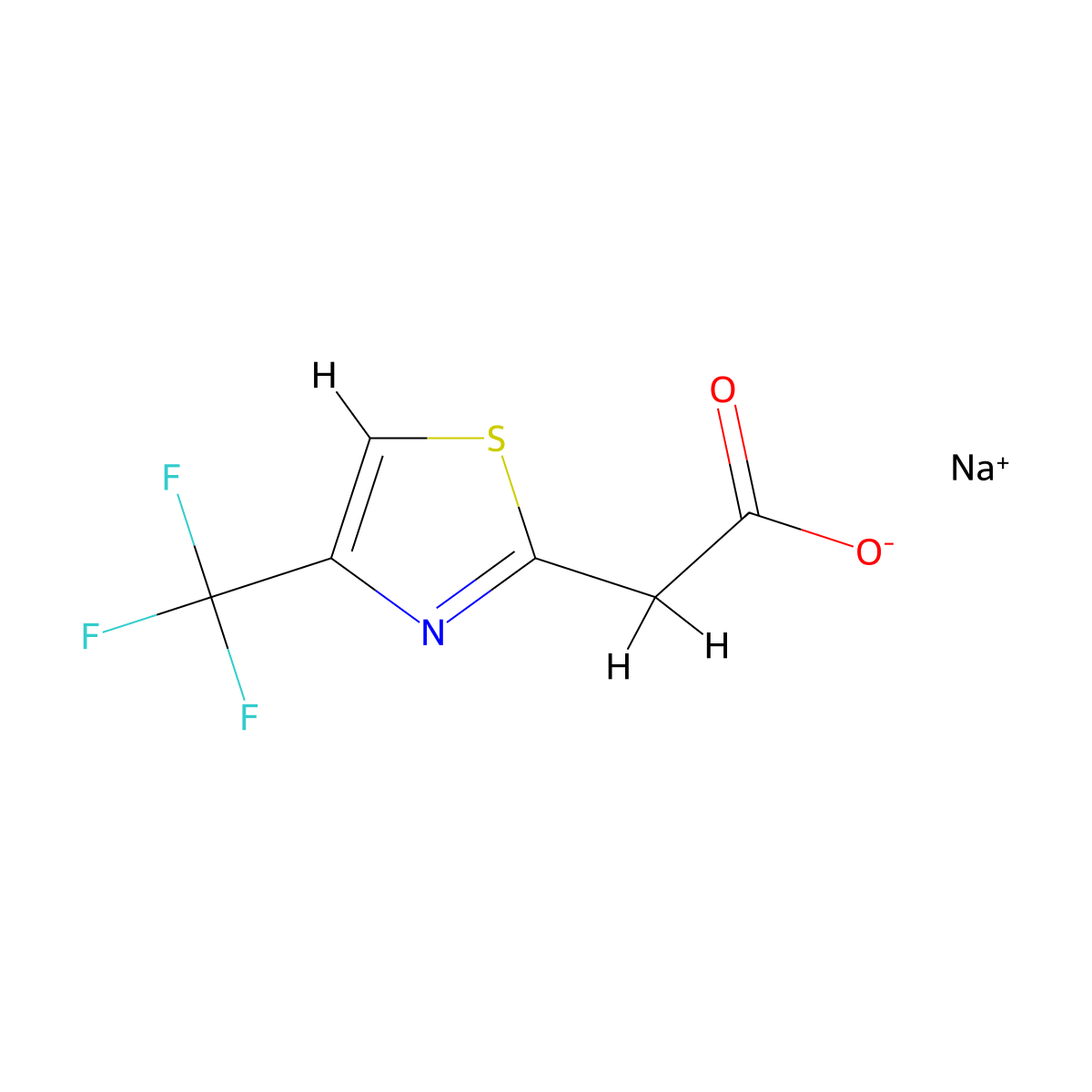 Sodium 2-[4-(trifluoromethyl)-1,3-thiazol-2-yl]acetate molecular structure, CAS 1251924-46-5