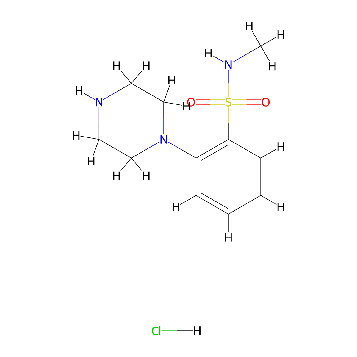 N-methyl-2-(piperazin-1-yl)benzene-1-sulfonamide hydrochloride molecular structure, CAS 1251924-57-8