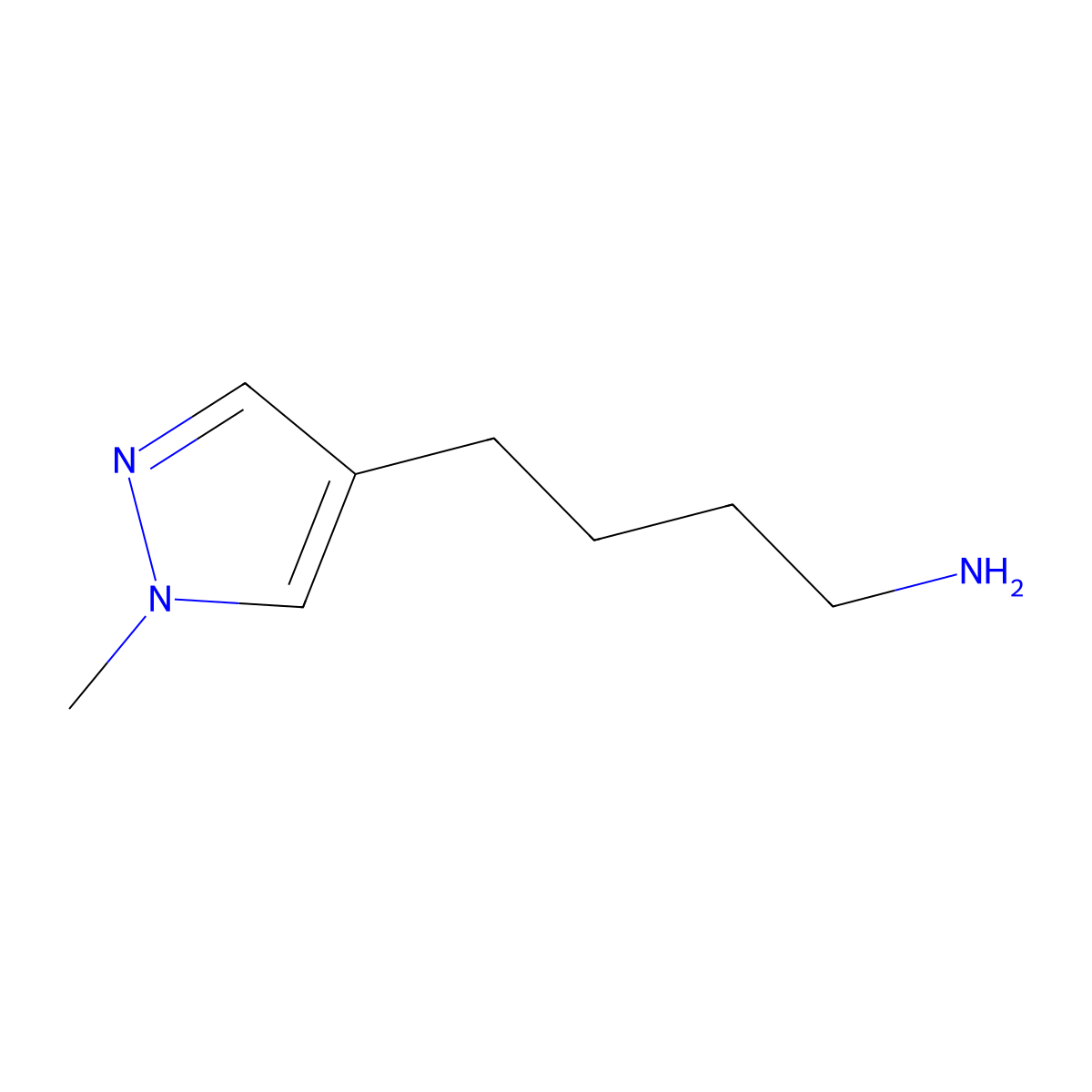 4-(1-methyl-1H-pyrazol-4-yl)butan-1-amine molecular structure, CAS 1251924-64-7
