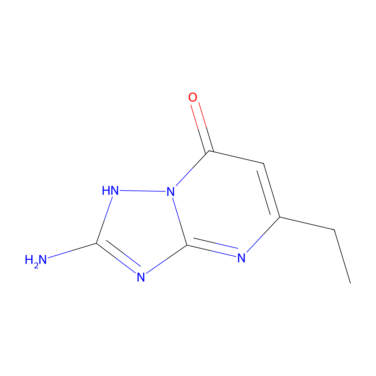 (1,2,4)Triazolo(1,5-a)pyrimidin-7(1H)-one, 2-amino-5-ethyl- molecular structure, CAS 1251924-66-9