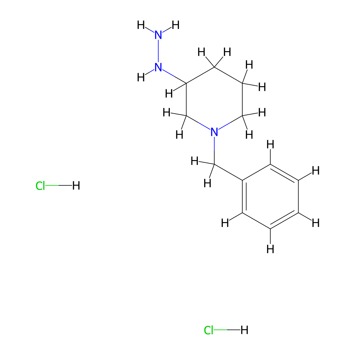 1-Benzyl-3-hydrazinylpiperidine dihydrochloride molecular structure, CAS 1251924-73-8