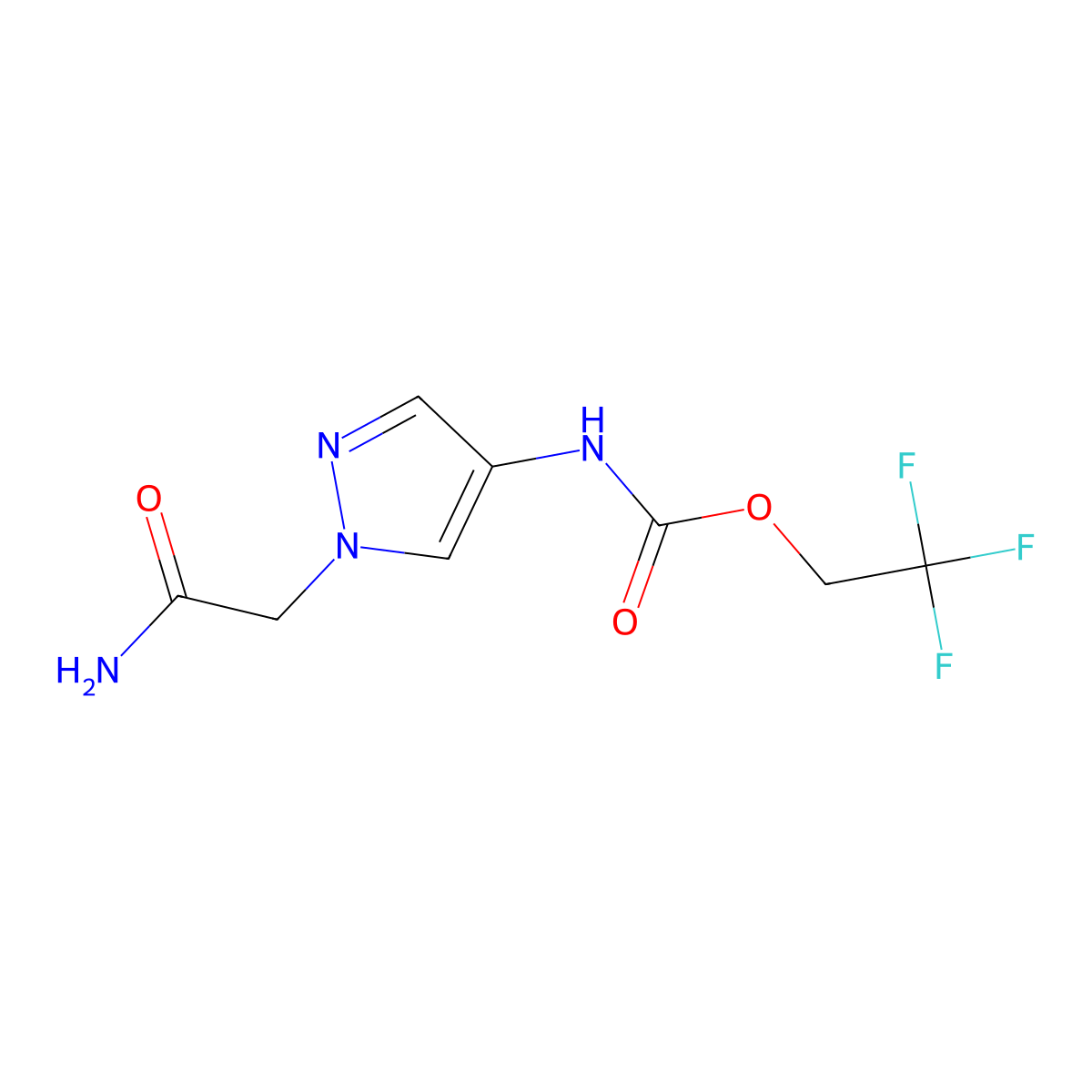 2,2,2-trifluoroethyl N-[1-(carbamoylmethyl)-1H-pyrazol-4-yl]carbamate molecular structure, CAS 1251924-74-9