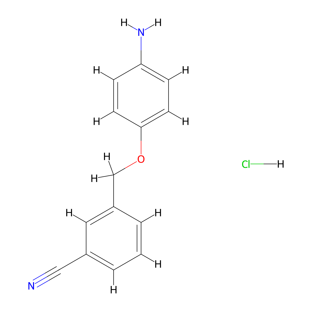 3-(4-Aminophenoxymethyl)benzonitrile hydrochloride molecular structure, CAS 1251924-79-4