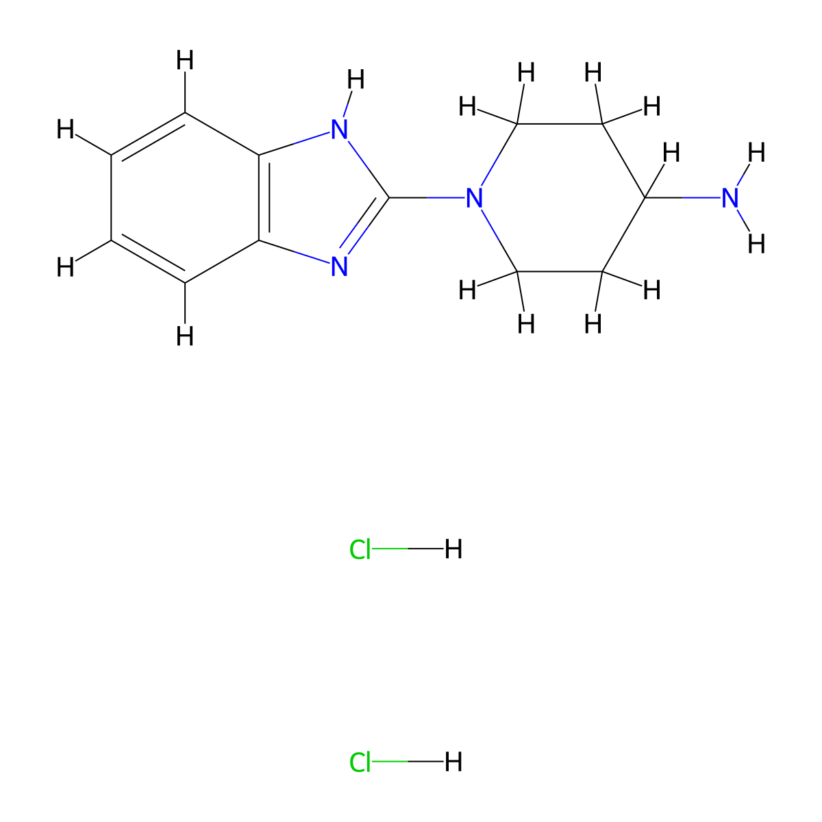 1-(1H-1,3-benzodiazol-2-yl)piperidin-4-amine dihydrochloride molecular structure, CAS 1251924-83-0