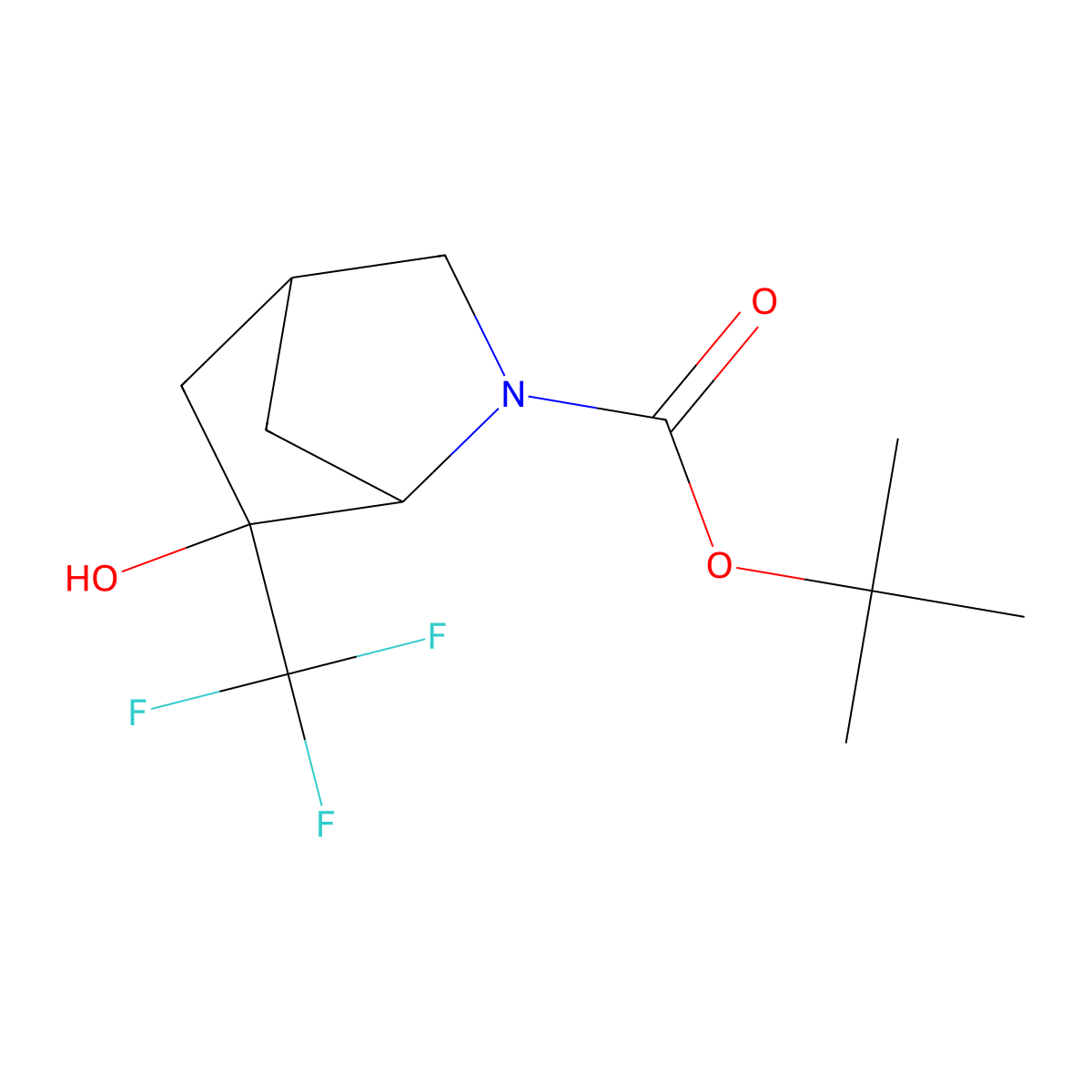Tert-butyl 6-hydroxy-6-(trifluoromethyl)-2-azabicyclo[2.2.1]heptane-2-carboxylate molecular structure, CAS 1251924-87-4