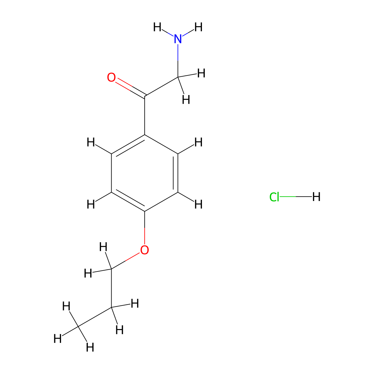 2-Amino-1-(4-propoxyphenyl)ethan-1-one hydrochloride molecular structure, CAS 1251924-88-5