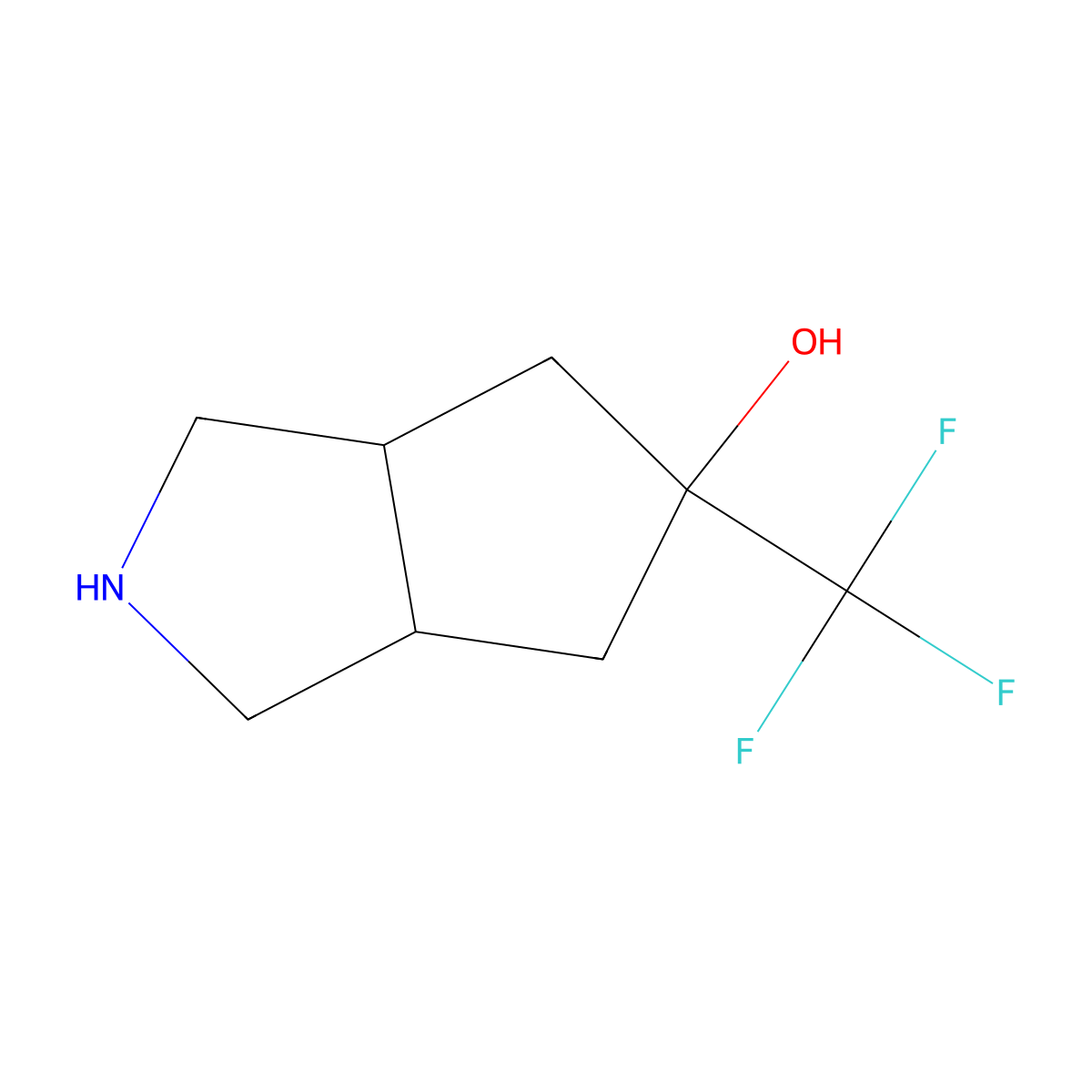 5-(Trifluoromethyl)-octahydrocyclopenta[c]pyrrol-5-ol molecular structure, CAS 1251924-91-0