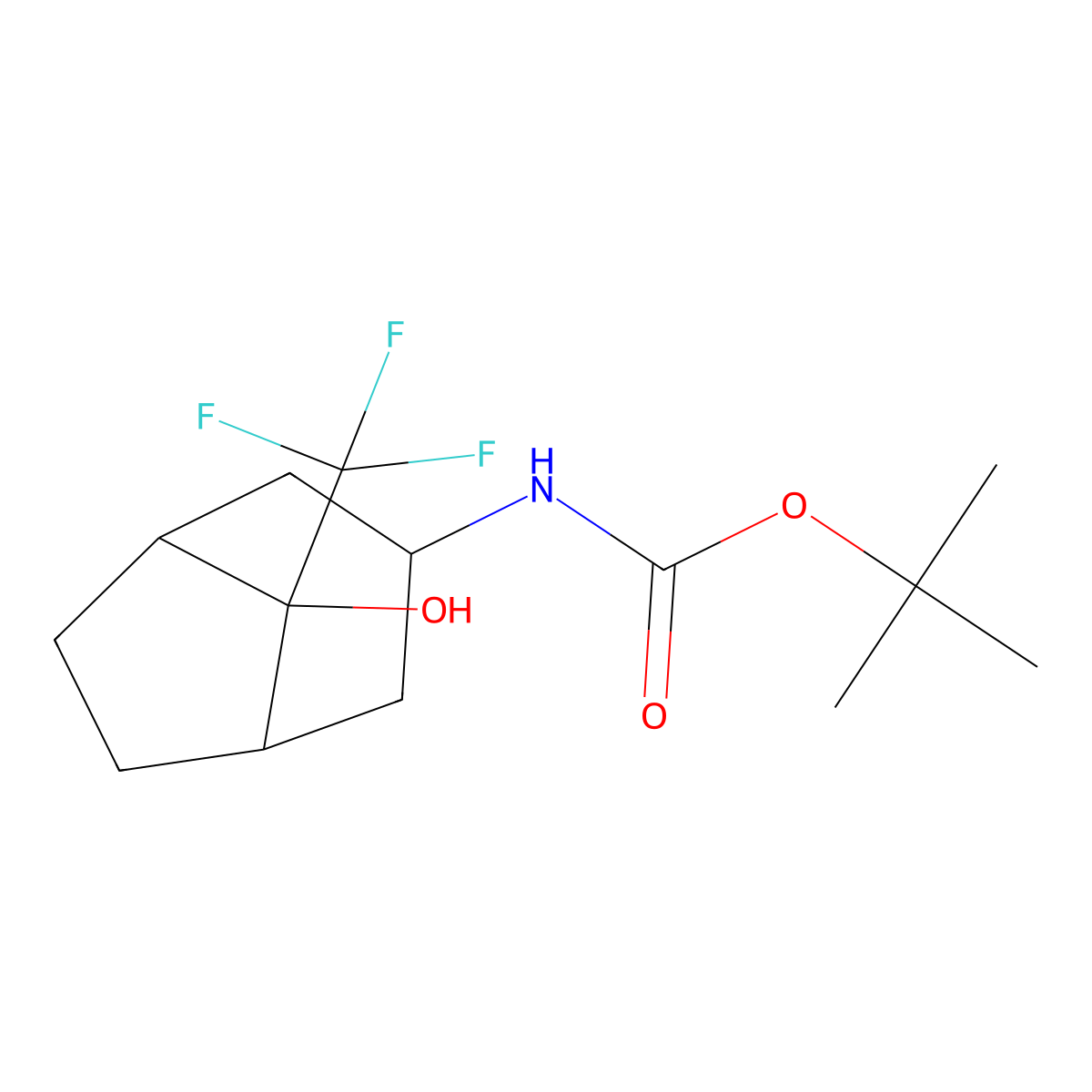 tert-butyl N-[8-hydroxy-8-(trifluoromethyl)bicyclo[3.2.1]octan-3-yl]carbamate molecular structure, CAS 1251924-94-3