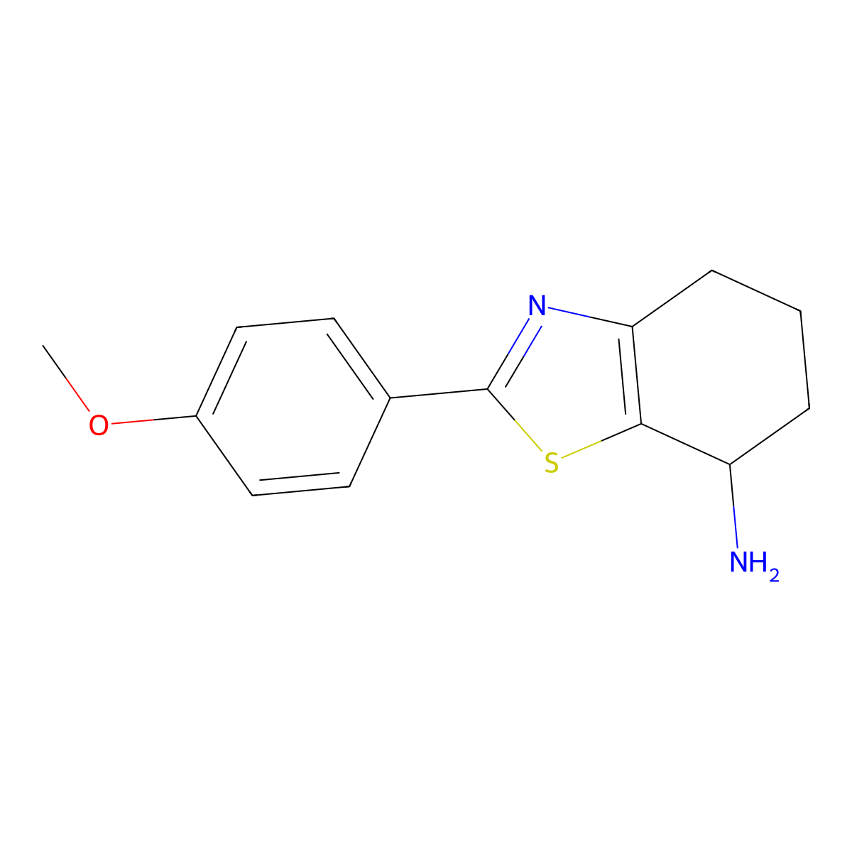 2-(4-Methoxyphenyl)-4,5,6,7-tetrahydro-1,3-benzothiazol-7-amine molecular structure, CAS 1251924-95-4