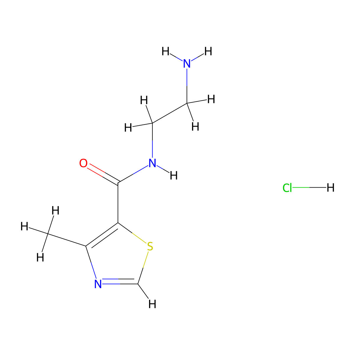 N-(2-aminoethyl)-4-methyl-1,3-thiazole-5-carboxamide hydrochloride molecular structure, CAS 1251925-03-7