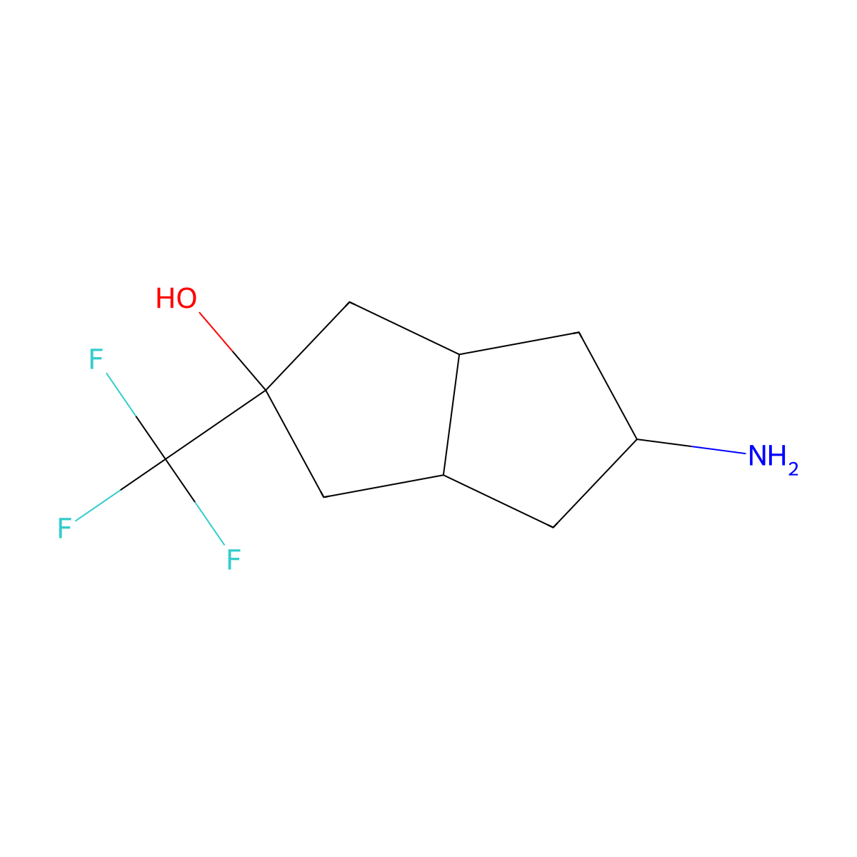 5-Amino-2-(trifluoromethyl)-octahydropentalen-2-ol molecular structure, CAS 1251925-04-8