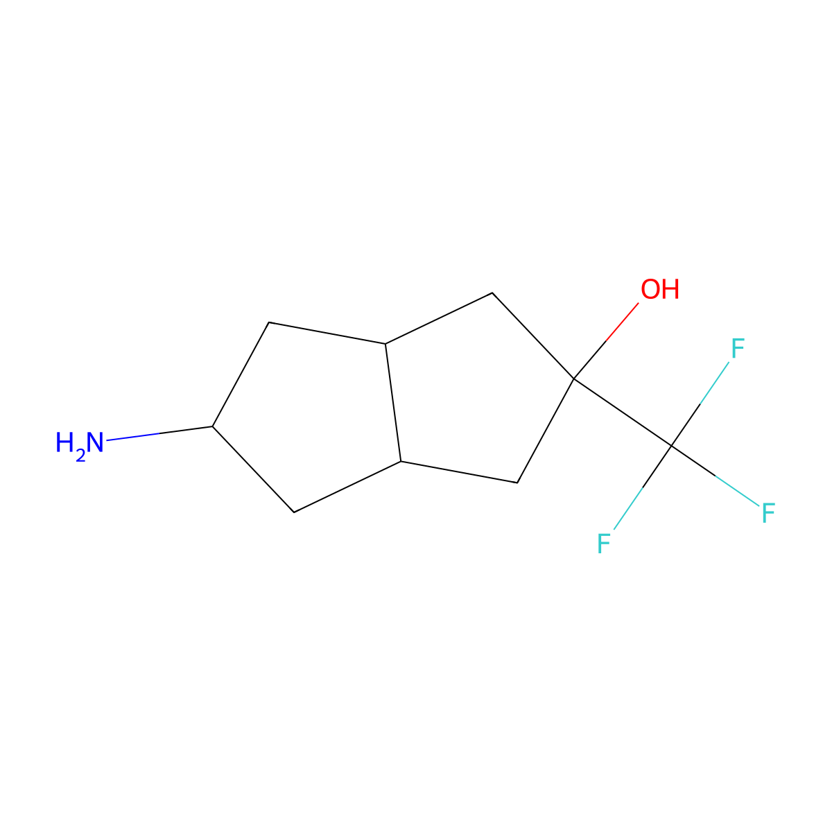 5-Amino-2-(trifluoromethyl)-octahydropentalen-2-ol molecular structure, CAS 1251925-04-8