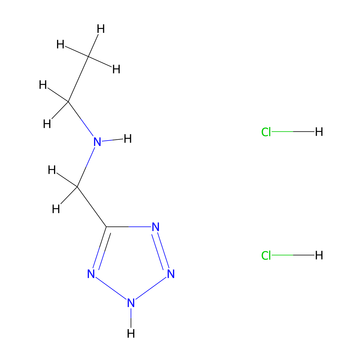 ethyl(1H-1,2,3,4-tetrazol-5-ylmethyl)amine dihydrochloride molecular structure, CAS 1251925-08-2