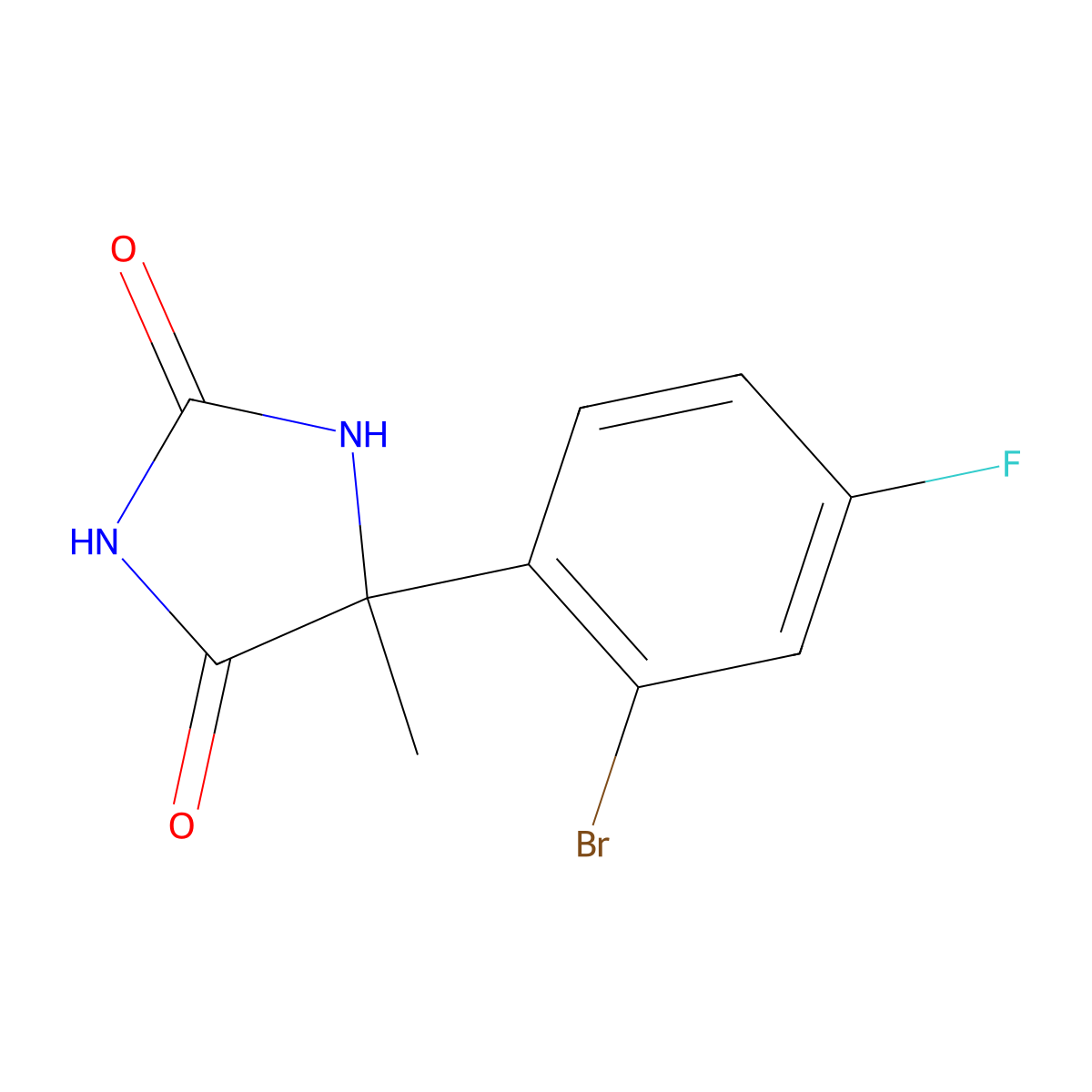 5-(2-Bromo-4-fluorophenyl)-5-methylimidazolidine-2,4-dione molecular structure, CAS 1251925-16-2