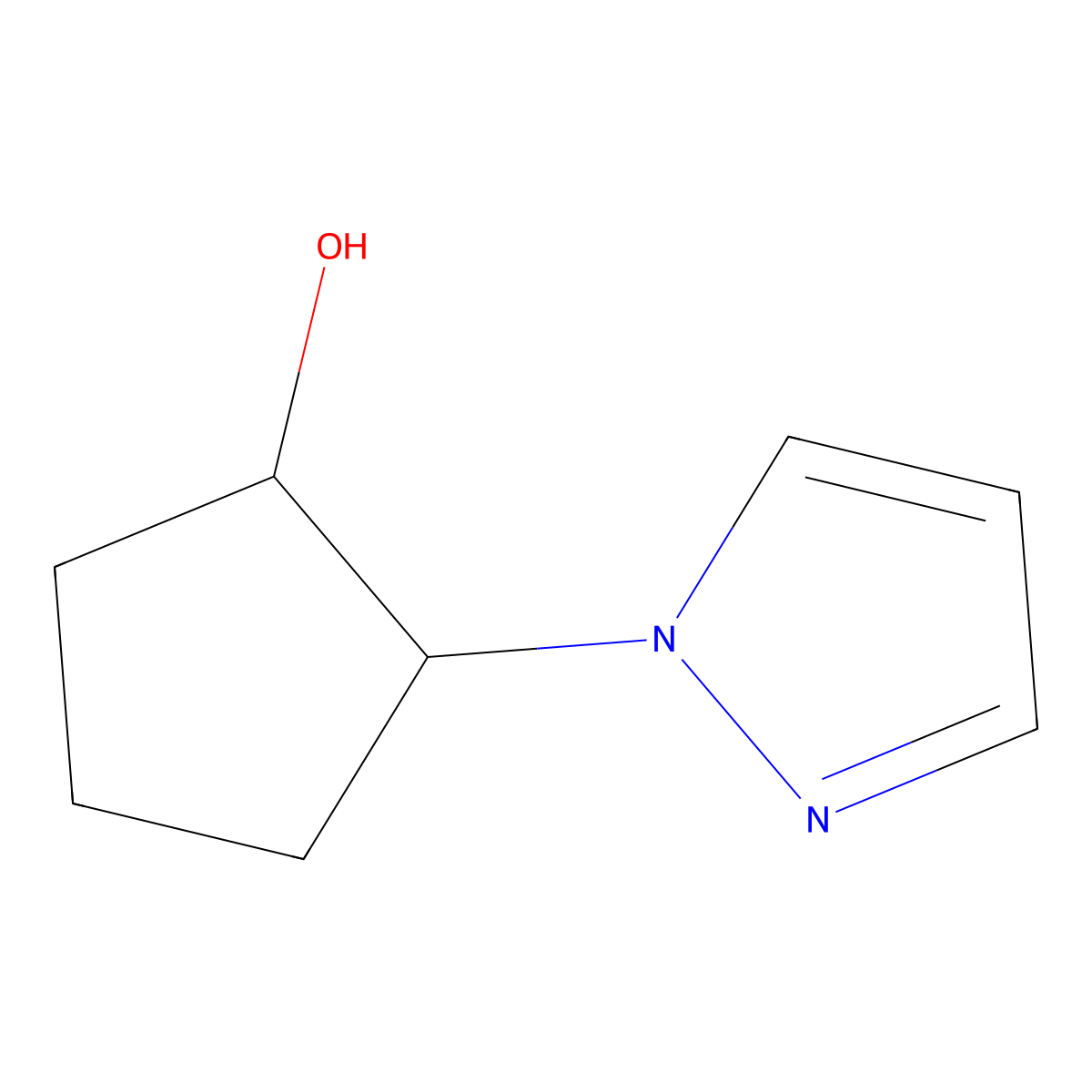(1R,2R)-2-(1H-pyrazol-1-yl)cyclopentan-1-ol molecular structure, CAS 1251925-18-4