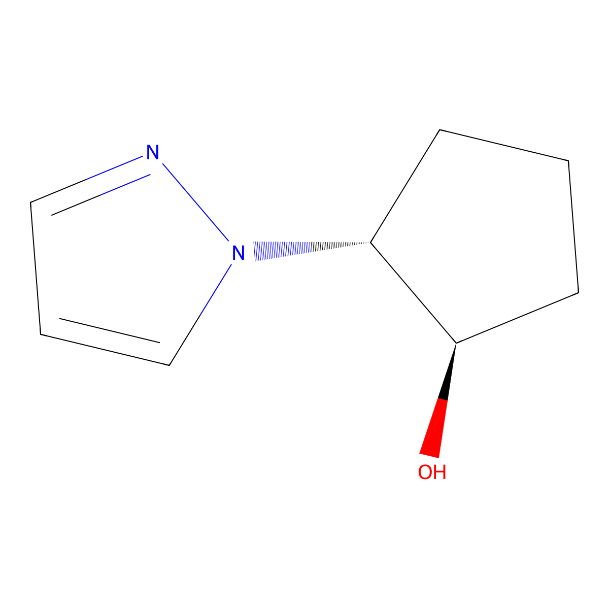 (1R,2R)-2-(1H-pyrazol-1-yl)cyclopentan-1-ol molecular structure, CAS 1251925-18-4