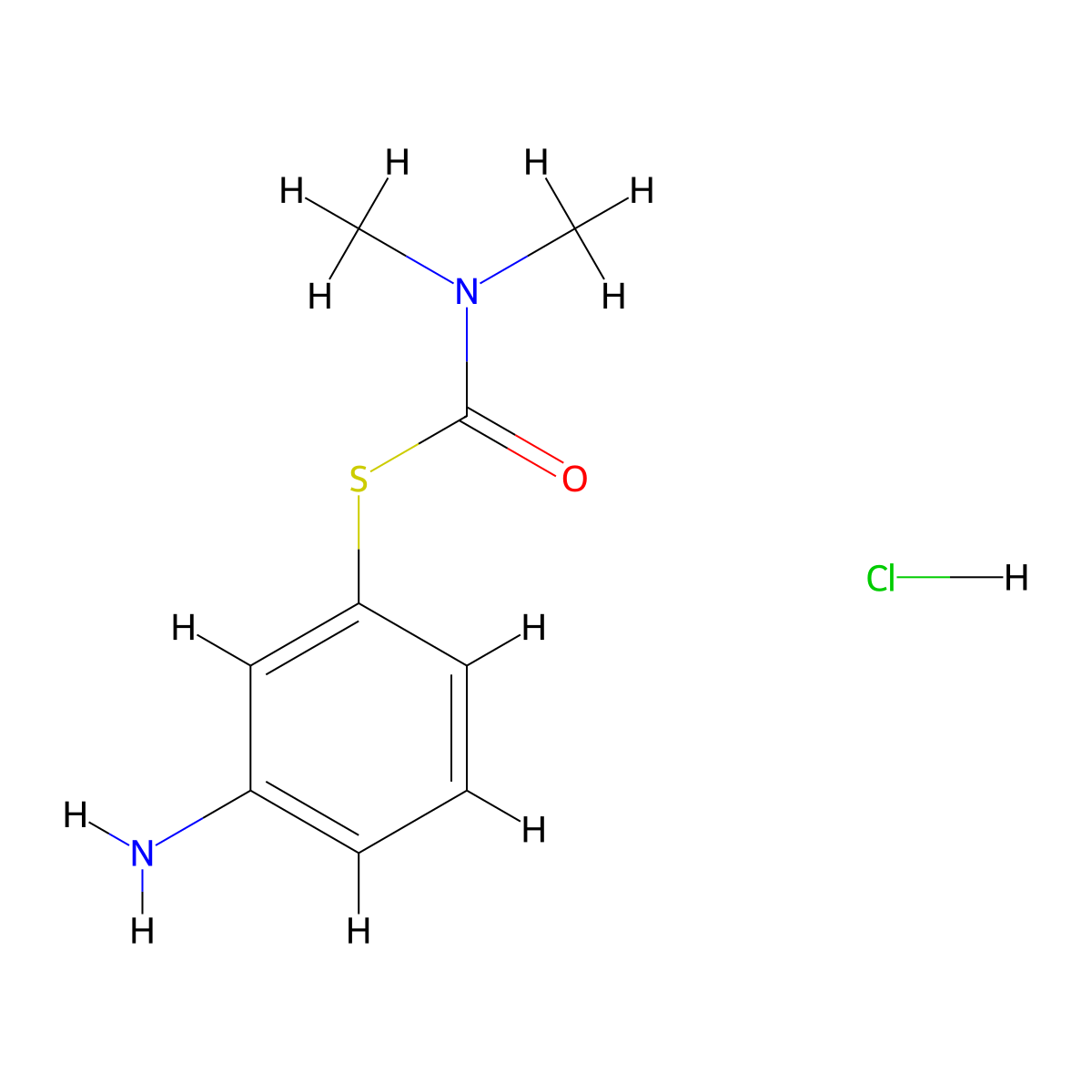 1-[(3-aminophenyl)sulfanyl]-N,N-dimethylformamide hydrochloride molecular structure, CAS 1251925-19-5