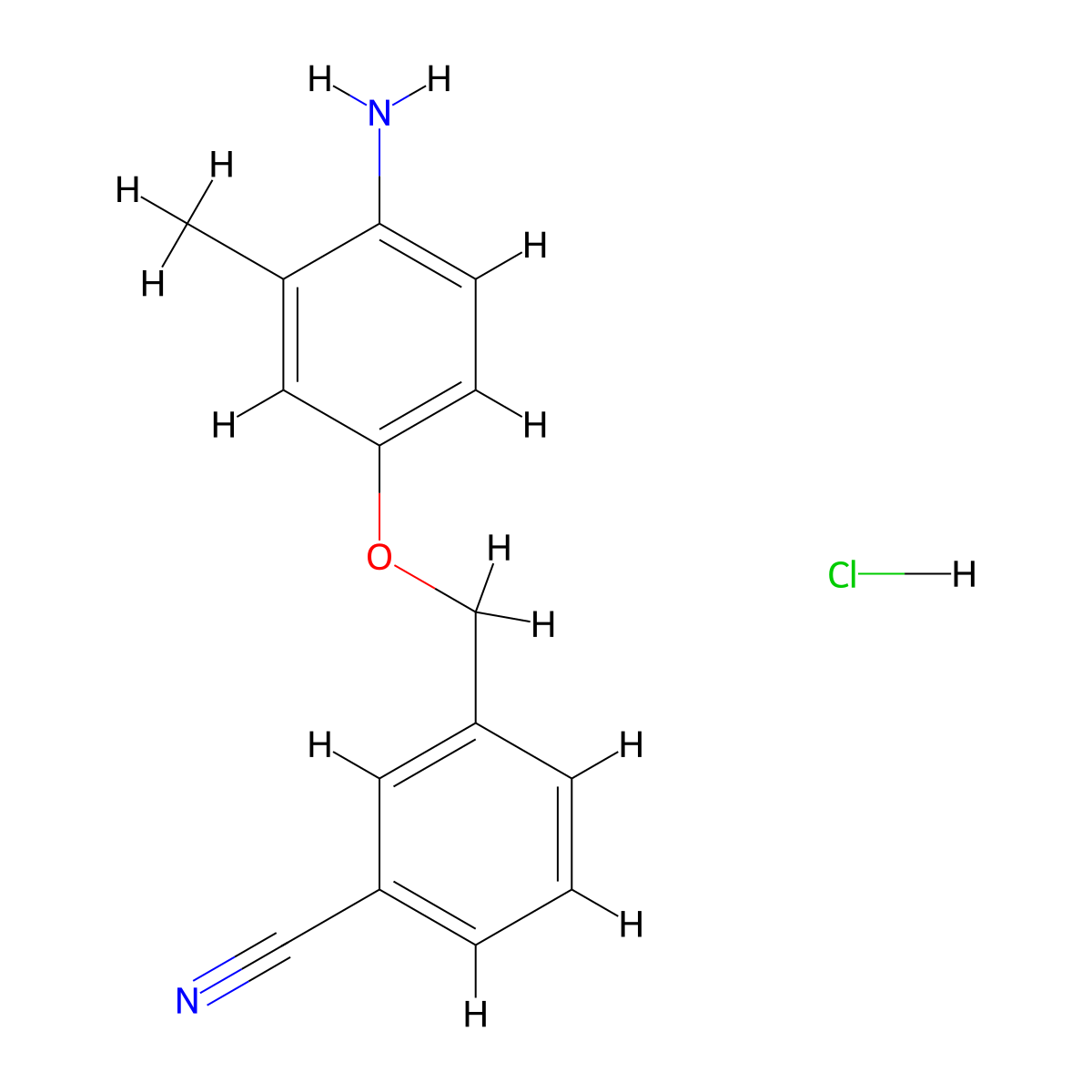 3-(4-Amino-3-methylphenoxymethyl)benzonitrile hydrochloride molecular structure, CAS 1251925-23-1
