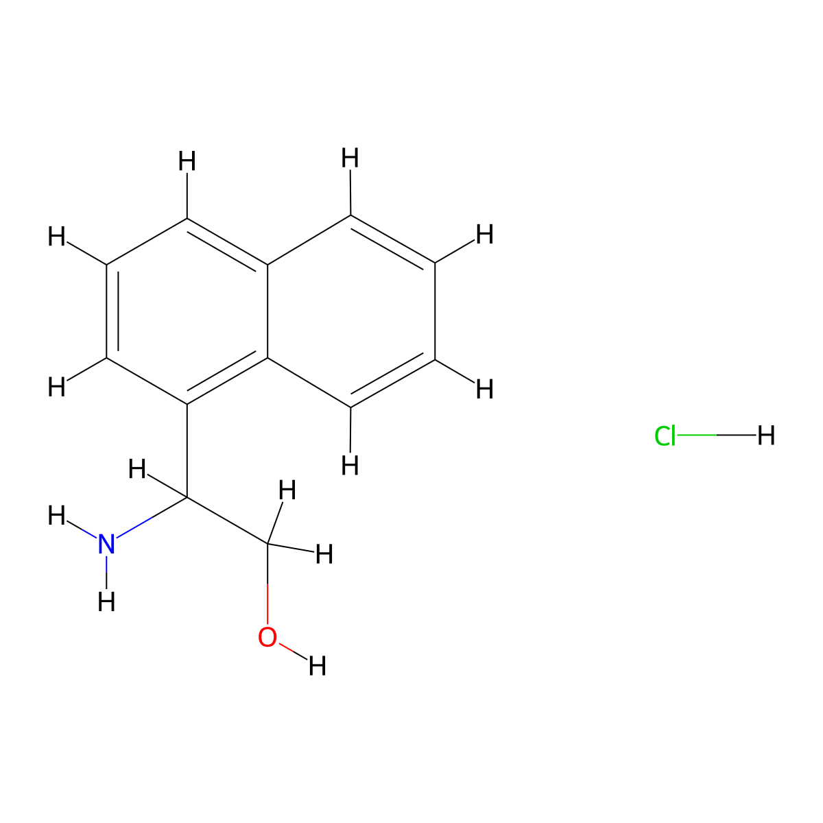 2-Amino-2-(naphthalen-1-yl)ethan-1-ol hydrochloride molecular structure, CAS 1251925-26-4