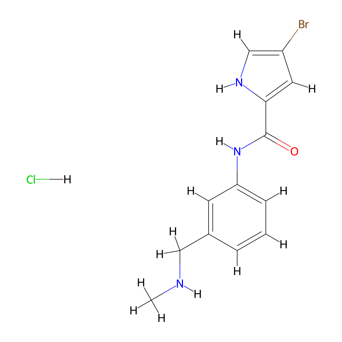 4-bromo-N-{3-[(methylamino)methyl]phenyl}-1H-pyrrole-2-carboxamide hydrochloride molecular structure, CAS 1251925-29-7