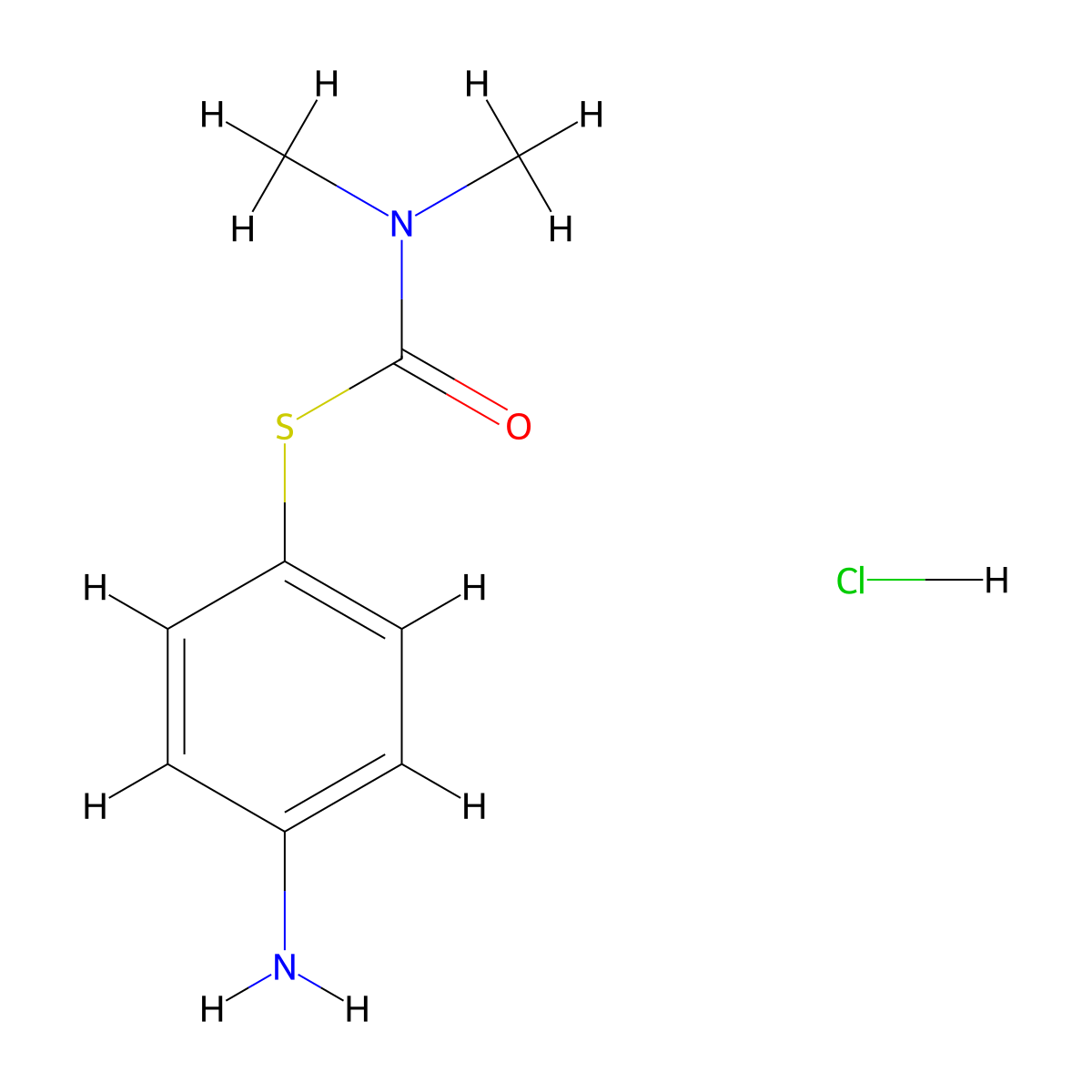 1-[(4-aminophenyl)sulfanyl]-N,N-dimethylformamide hydrochloride molecular structure, CAS 1251925-33-3