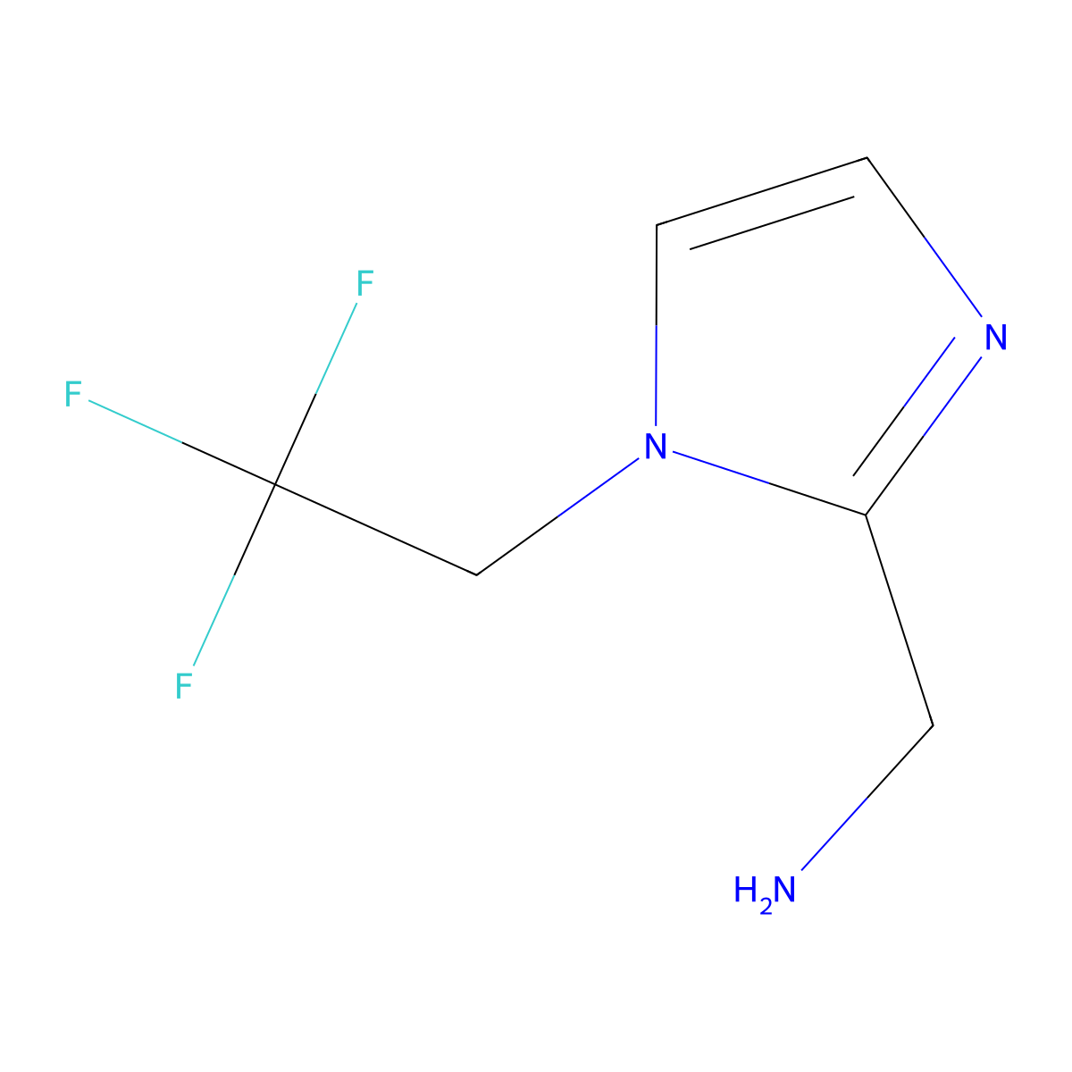 (1-(2,2,2-trifluoroethyl)-1H-imidazol-2-yl)methanamine molecular structure, CAS 1251925-35-5