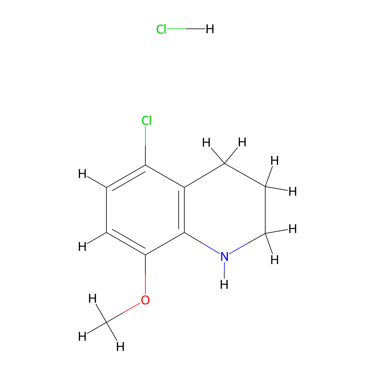 5-Chloro-8-methoxy-1,2,3,4-tetrahydroquinoline hydrochloride molecular structure, CAS 1251925-38-8