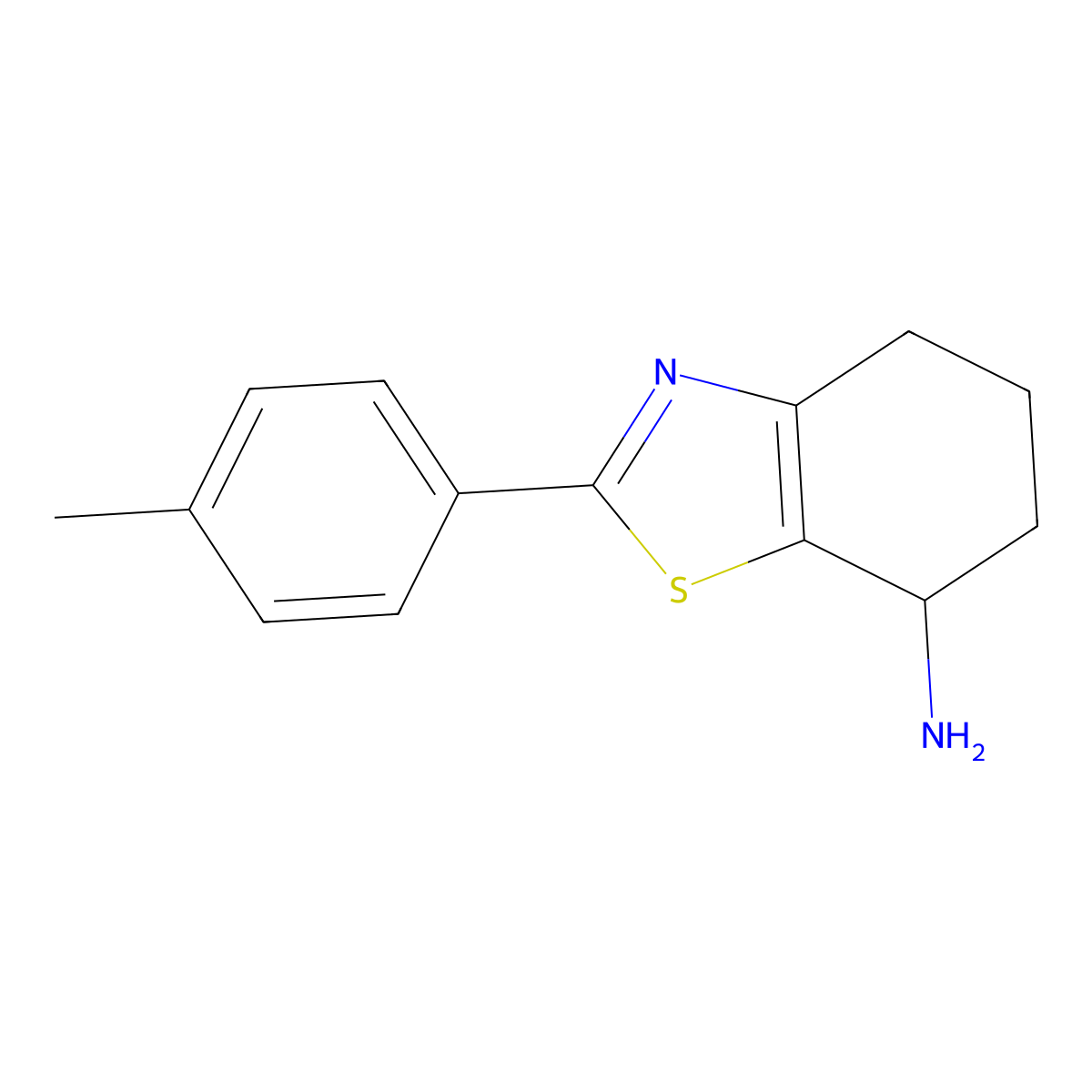 2-(4-Methylphenyl)-4,5,6,7-tetrahydro-1,3-benzothiazol-7-amine molecular structure, CAS 1251925-41-3