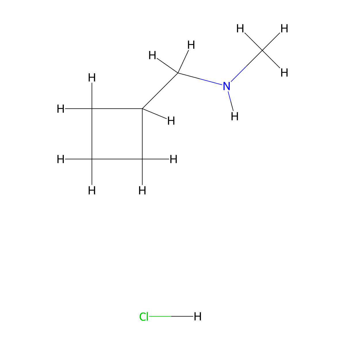 (Cyclobutylmethyl)(methyl)amine hydrochloride molecular structure, CAS 1251925-47-9