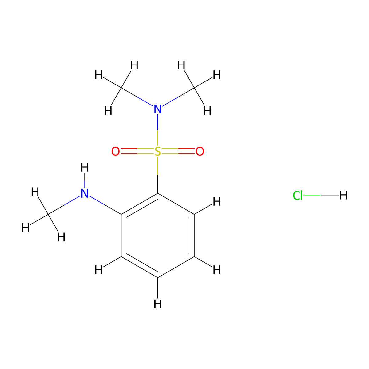 N,N-dimethyl-2-(methylamino)benzene-1-sulfonamide hydrochloride molecular structure, CAS 1251925-49-1