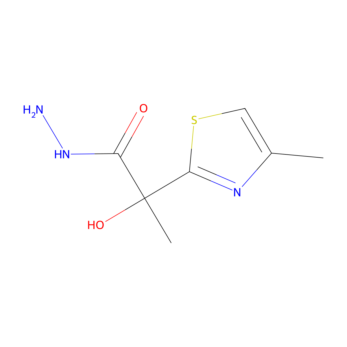 2-Hydroxy-2-(4-methylthiazol-2-yl)propanehydrazide molecular structure, CAS 1251929-90-4
