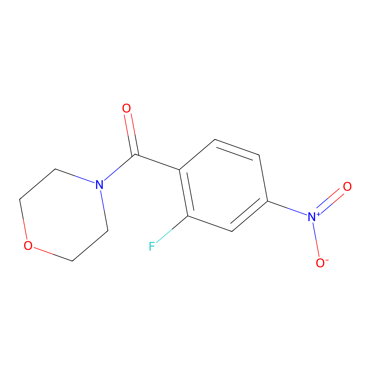 (2-Fluoro-4-nitrophenyl)(morpholino)methanone molecular structure, CAS 1251950-52-3