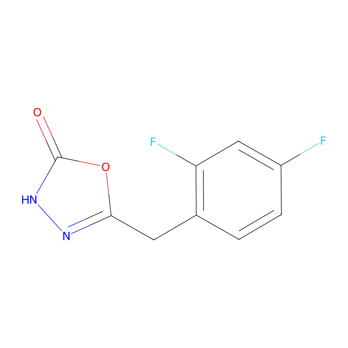5-[(2,4-Difluorophenyl)methyl]-1,3,4-oxadiazol-2-ol molecular structure, CAS 1251950-58-9