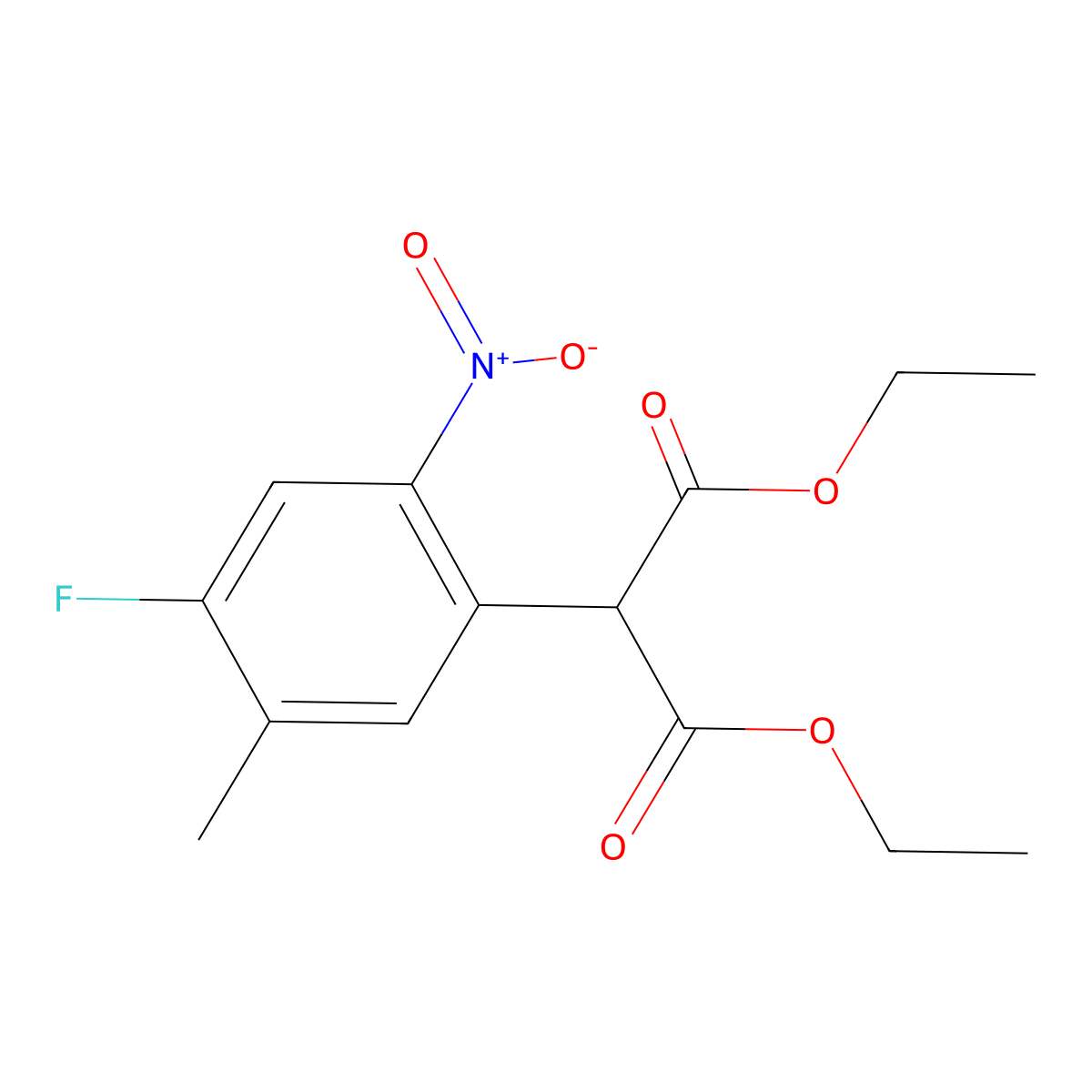 1,3-Diethyl 2-(4-fluoro-5-methyl-2-nitrophenyl)-propanedioate molecular structure, CAS 1251950-59-0